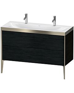 Duravit Meuble sous-vasque XViu XV4713OB116P 120x48cm, 2 coulissants, sans trou pour robinet, champagne mat, Rahmen P, chêne noir