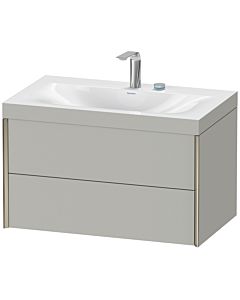 Duravit XViu Waschtisch-Unterschrank XV4615EB107C 80x48cm, 2 Schubkästen, 2 Hahnlöcher, champagner matt, Rahmen C, betongrau matt
