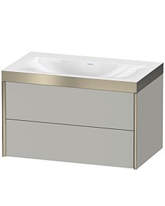 Duravit XViu Waschtisch-Unterschrank XV4615NB107P 80x48cm, 2 Schubkästen, ohne Hahnloch, champagner matt, Rahmen P, betongrau matt