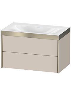 Duravit Meuble sous-vasque XViu XV4615NB191P 80x48cm, 2 tiroirs, sans trou pour robinet, champagne mat, Rahmen P, taupe mat