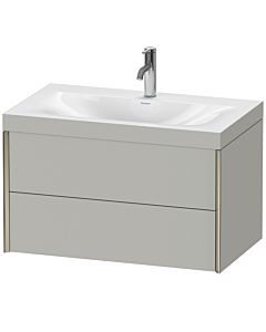 Duravit XViu Waschtisch-Unterschrank XV4615OB107C 80x48cm, 2 Schubkästen, 1 Hahnloch, champagner matt, Rahmen C, betongrau matt
