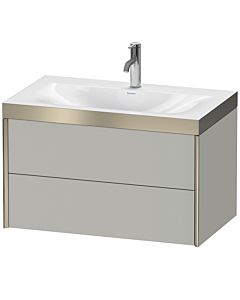Duravit XViu Waschtisch-Unterschrank XV4615OB107P 80x48cm, 2 Schubkästen, 1 Hahnloch, champagner matt, Rahmen P, betongrau matt