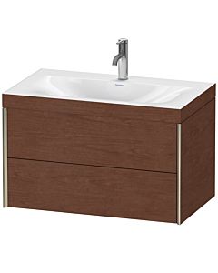 Duravit Meuble sous-vasque XViu XV4615OB113C 80x48cm, 2 tiroirs, 2000 , champagne mat, Rahmen C, noyer américain