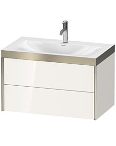 Duravit Meuble sous-vasque XViu XV4615OB122P 80x48cm, 2 tiroirs, 2000 , champagne mat, Rahmen P, blanc brillant