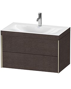 Duravit Meuble sous-vasque XViu XV4615OB172C 80x48cm, 2 tiroirs, 2000 , champagne mat, Rahmen C, chêne foncé brossé