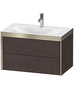 Duravit Meuble sous-vasque XViu XV4615OB172P 80x48cm, 2 tiroirs, 2000 , champagne mat, Rahmen P, chêne foncé brossé