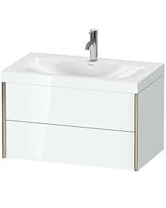 Duravit Meuble sous-vasque XViu XV4615OB185C 80x48cm, 2 tiroirs, 2000 , champagne mat, Rahmen C, blanc brillant