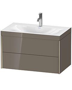 Duravit Meuble sous-vasque XViu XV4615OB189C 80x48cm, 2 tiroirs, 2000 , champagne mat, Rahmen C, gris flanelle brillant