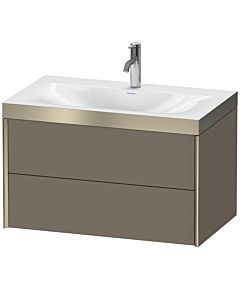 Duravit XViu meuble sous-vasque XV4615OB190P 80x48cm, 2 tiroirs, 2000 , champagne mat, Rahmen P, flanelle gris soie mat