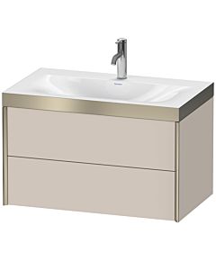 Duravit XViu Waschtisch-Unterschrank XV4615OB191P 80x48cm, 2 Schubkästen, 1 Hahnloch, champagner matt, Rahmen P, taupe matt