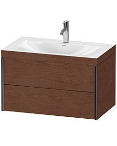 Duravit Meuble sous-vasque XViu XV4615OB213C 80x48cm, 2 tiroirs, 2000 , noir mat, Rahmen C, noyer américain