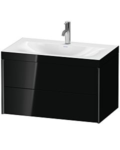 Duravit XViu vanity unit XV4615OB240C 80x48cm, 2 drawers, 2000 tap hole, black matt, Rahmen C, black high gloss