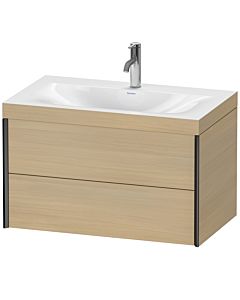 Duravit Meuble sous-vasque XViu XV4615OB271C 80x48cm, 2 tiroirs, 2000 , noir mat, Rahmen C, chêne méditerranéen