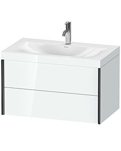 Duravit Meuble sous-vasque XViu XV4615OB285C 80x48cm, 2 tiroirs, 2000 , noir mat, Rahmen C, blanc brillant