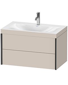 Duravit Meuble sous-vasque XViu XV4615OB291C 80x48cm, 2 tiroirs, 2000 , noir mat, Rahmen C, taupe mat