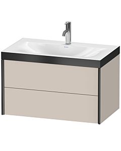 Duravit XViu meuble sous-vasque XV4615OB291P 80x48cm, 2 tiroirs, 2000 , noir mat, Rahmen P, taupe mat