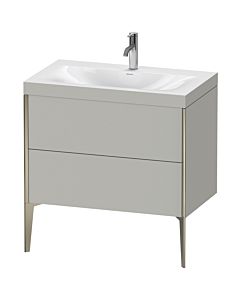 Duravit meuble XViu XV4710OB107C 80x48cm, 2 2000 - out, Match2 trou de coulée, champagne mat, Rahmen C, gris béton mat