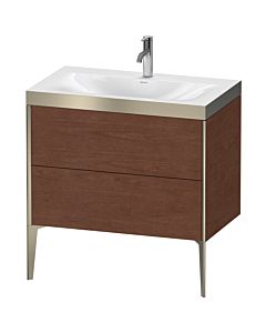 Duravit meuble XViu XV4710OB113P 80x48cm, 2 2000 - out, Match2 trou de coulée, champagne mat, Rahmen P, noyer d&#39; Amérique