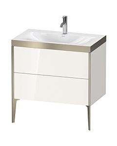Duravit XViu meuble XV4710OB122P 80x48cm, 2 2000 - out, match3 trou de coulée, champagne mat, Rahmen P, blanc haute brillance
