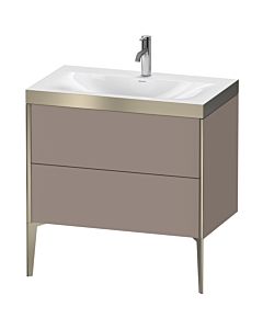Duravit XViu Waschtisch-Unterschrank XV4710OB143P 80x48cm, 2 Auszüge, 1 Hahnloch, champagner matt, Rahmen P, basalt matt