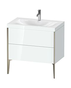 Duravit XViu meuble XV4710OB185C 80x48cm, 2 2000 - out, match3 trou de coulée, champagne mat, Rahmen C, blanc haute brillance