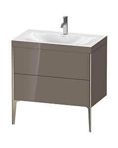 Duravit XViu meuble XV4710OB189C 80x48cm, 2 2000 - out, Match2 trou de coulée, champagne mat, Rahmen C, flanelle gris brillant