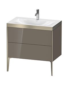 Duravit XViu meuble XV4710OB189P 80x48cm, 2 2000 - out, Match2 trou de coulée, champagne mat, Rahmen P, flanelle gris brillant