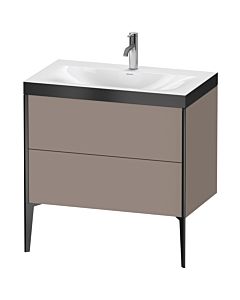 Duravit XViu Waschtisch-Unterschrank XV4710OB243P 80x48cm, 2 Auszüge, 1 Hahnloch, schwarz matt, Rahmen P, basalt matt