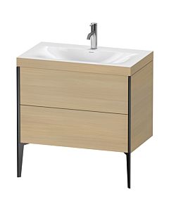 Duravit meuble XViu XV4710OB271C 80x48cm, 2 2000 - out, Match2 trou de coulée, noir mat, Rahmen C, le chêne méditerranéen