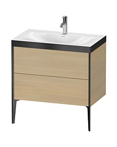 Duravit meuble XViu XV4710OB271P 80x48cm, 2 2000 - out, Match2 trou de coulée, noir mat, Rahmen P, le chêne méditerranéen