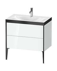 Duravit meuble XViu XV4710OB285P 80x48cm, 2 2000 - out, match3 trou de coulée, noir mat, Rahmen P, blanc haute brillance