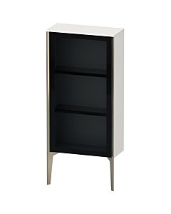Duravit XViu Halbhochschrank XV1361LB122 50x24x89cm, Glastür, champagner matt, Tür links, weiß hochglanz