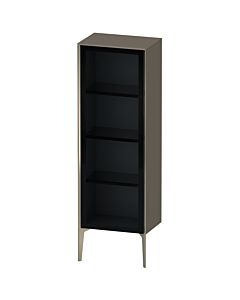 Duravit high cabinet XV1368RB189 50x36x133cm, glass door, matt champagne, door on the right, flannel gray high gloss