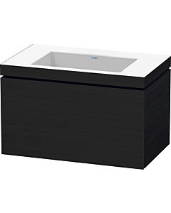 L-Cube Duravit vasque LC6917N1616 80 x 48 cm, sans trou pour robinetterie, chêne noir, coulissant 2000