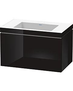 Duravit L-Cube vanity unit LC6917N4040 80 x 48 cm, without tap hole, black high gloss, 2000 pull-out