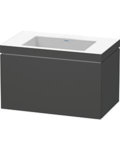 Duravit L-Cube Waschtisch-Unterschrank LC6917N4949 80 x 48 cm, ohne Hahnloch, graphit matt, 1 Auszug
