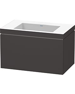 L-Cube Duravit vasque LC6917N8080 80 x 48 cm, sans trou pour robinet, graphite super mat, coulissant 2000