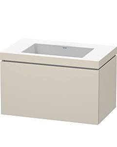 L-Cube Duravit vasque LC6917N9191 80 x 48 cm, sans trou pour robinetterie, taupe mat, coulissant 2000