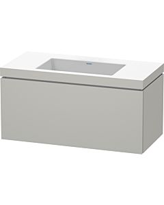 L-Cube Duravit vasque LC6918N0707 100 x 48 cm, sans trou pour robinet, gris béton mat, coulissant 2000