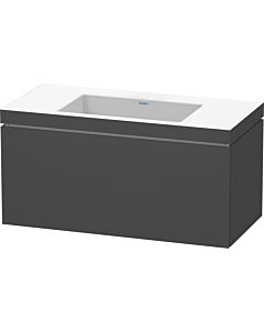 Duravit L-Cube Waschtisch-Unterschrank LC6918N4949 100 x 48 cm, ohne Hahnloch, graphit matt, 1 Auszug