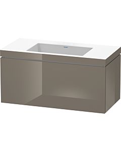 Duravit L-Cube Waschtisch-Unterschrank LC6918N8989 100 x 48 cm, ohne Hahnloch, flannel grey hochglanz, 1 Auszug
