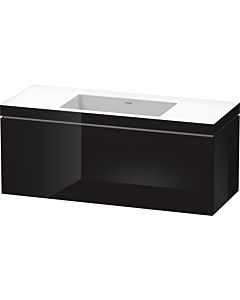 L-Cube Duravit vasque LC6919N4040 120 x 48 cm, sans trou pour robinet, noir brillant, coulissant 2000