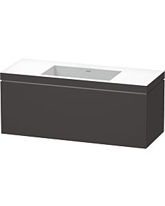 Duravit L-Cube Waschtisch-Unterschrank LC6919N8080 120 x 48 cm, ohne Hahnloch, graphit supermatt, 1 Auszug