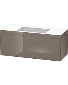 Duravit L-Cube Waschtisch-Unterschrank LC6919N8989 120 x 48 cm, ohne Hahnloch, flannel grey hochglanz, 1 Auszug