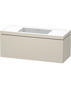 L-Cube Duravit vasque LC6919N9191 120 x 48 cm, sans trou pour robinetterie, taupe mat, coulissant 2000