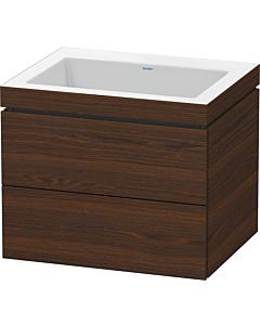 L-Cube Duravit vasque LC6926N6969 60 x 48 cm, sans trou pour robinet, noyer brossé, 2 tiroirs