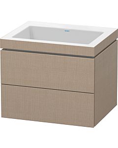 Duravit L-Cube Waschtisch-Unterschrank LC6926N7575 60 x 48 cm, ohne Hahnloch, leinen, 2 Schubkästen