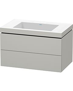 Duravit L-Cube Waschtisch-Unterschrank LC6927N0707 80 x 48 cm, ohne Hahnloch, betongrau matt, 2 Schubkästen