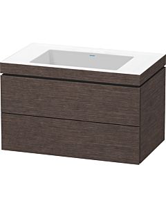 Duravit L-Cube vanity unit LC6927N7272 80 x 48 cm, without tap hole, brushed dark oak, 2 drawers