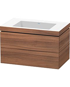 L-Cube Duravit vasque LC6927N7979 80 x 48 cm, sans trou pour robinet, noyer naturel, 2 tiroirs